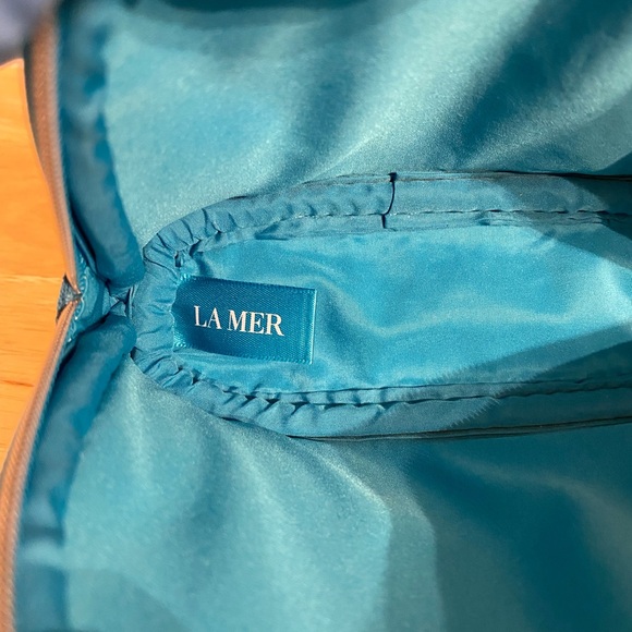 La Mer Teal Faux Suede Cosmetic Bag - Picture 9 of 11